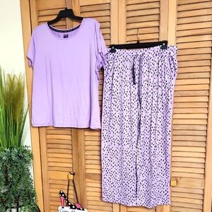 Muk Luks Purple Pajama Set Intimates & Sleepwear